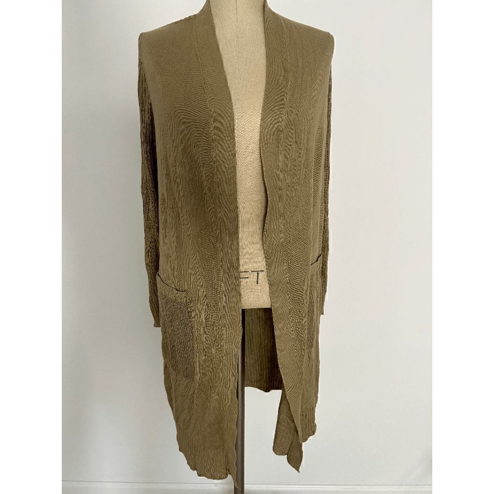 INC International Concepts Women's Ribbed Cardigan Green